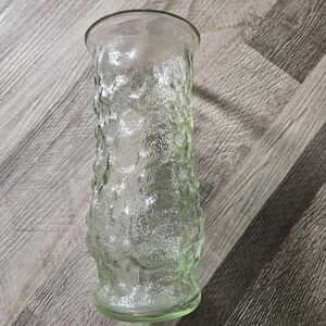 Vintage EO Brody Co Vase Crinkle Glass 8.5" Light Green MCM 60s Tall